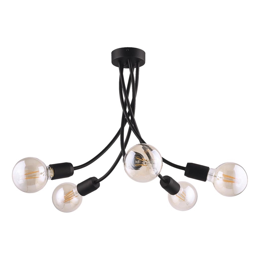 Jupiter 1640 - Подвесная люстра LUCE 5xE27/60W/230V черный