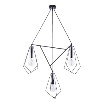 Jupiter 1663 - Підвісна люстра KAIR 3xE27/60W/230V чорний/глянцевий хром