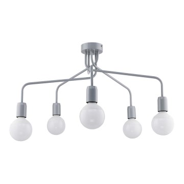 Jupiter 1675 - Підвісна люстра OLAF 5xE27/60W/230V сірий