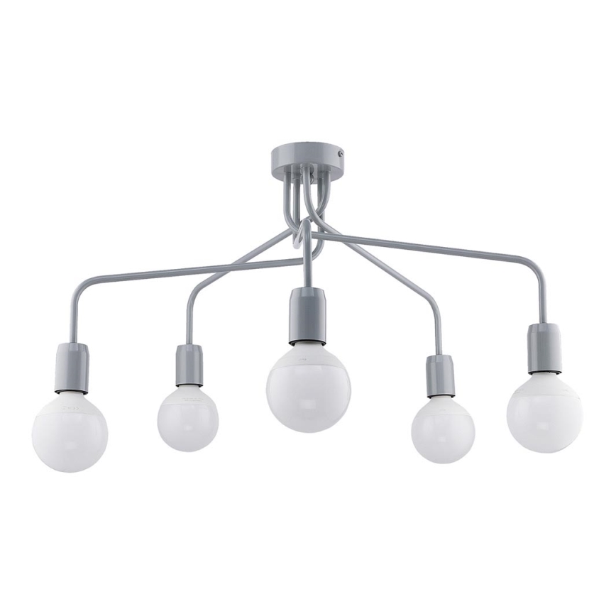 Jupiter 1675 - Подвесная люстра OLAF 5xE27/60W/230V серая