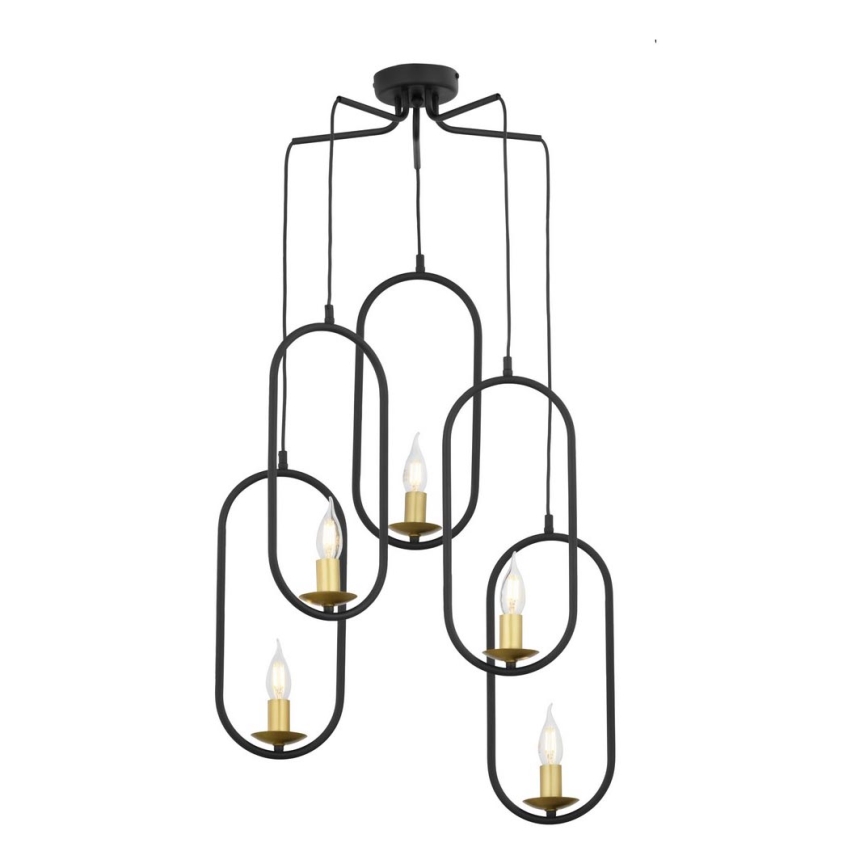 Jupiter 1811 - PI5 E14 - Люстра на тросе PONTI 5xE14/40W/230V черная