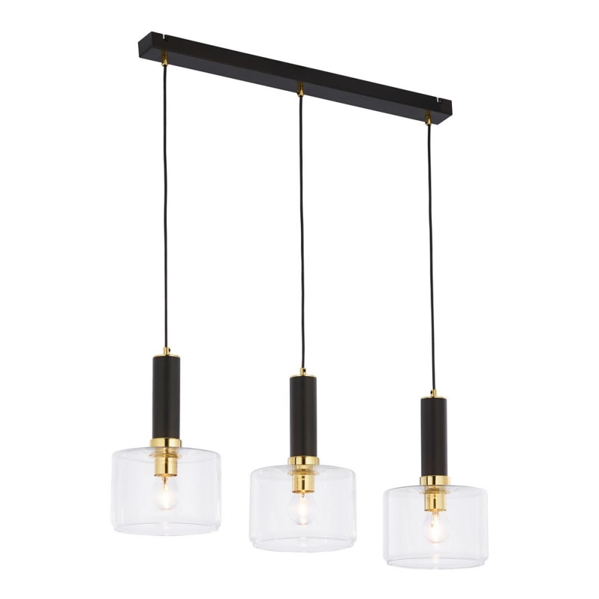 Jupiter 1848 - VA3 - Підвісна люстра VANES 3xE27/60W/230V латунь/чорний