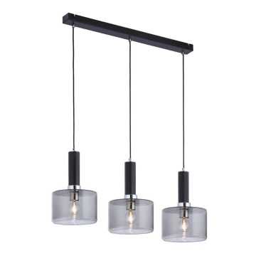 Jupiter 1860 - VA3 - Підвісна люстра VANES 3xE27/60W/230V срібний/чорний