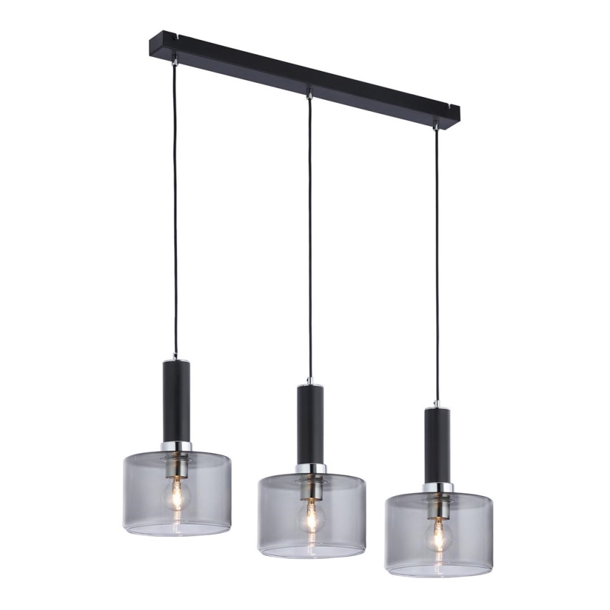Jupiter 1860 - VA3 - Підвісна люстра VANES 3xE27/60W/230V срібний/чорний