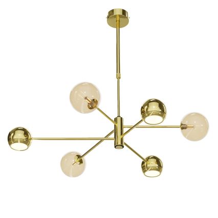 Jupiter 1963 - Люстра на штанге MOKA 3xGU10/10W/230V + 3xG9/10W/230V золотистый/бежевый