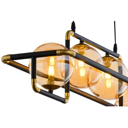 Jupiter 1983 - Підвісна люстра ZAFRA 4xG9/10W/230V чорний/бежевий