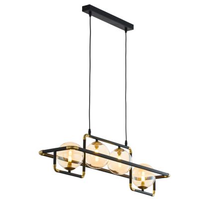 Jupiter 1983 - Підвісна люстра ZAFRA 4xG9/10W/230V чорний/бежевий