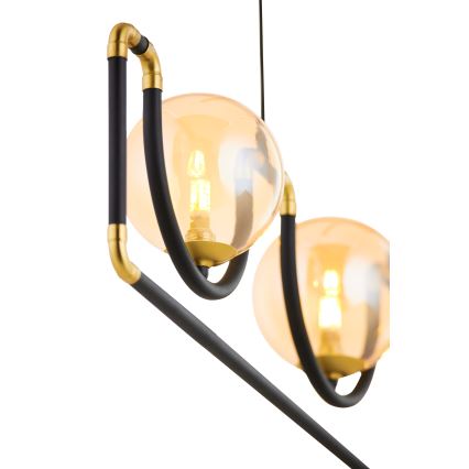 Jupiter 1989 - Підвісна люстра HANZA 3xG9/10W/230V чорний/золотистий/бежевий