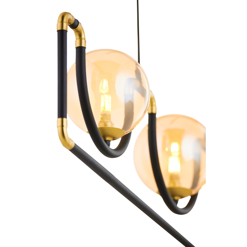 Jupiter 1989 - Підвісна люстра HANZA 3xG9/10W/230V чорний/золотистий/бежевий