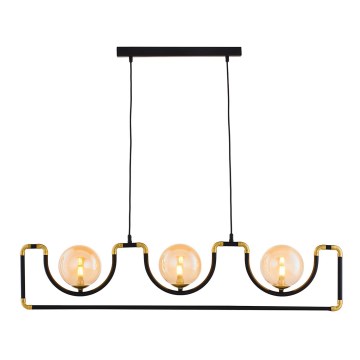 Jupiter 1989 - Подвесная люстра HANZA 3xG9/10W/230V черный/золотистый/бежевый