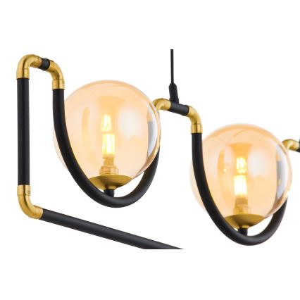 Jupiter 1989 - Подвесная люстра HANZA 3xG9/10W/230V черный/золотистый/бежевый