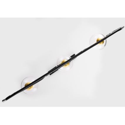 Jupiter 1990 - Підвісна люстра HANZA 3xG9/10W/230V чорний/золотистий