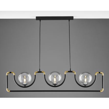 Jupiter 1990 - Подвесная люстра HANZA 3xG9/10W/230V черный/золотистый