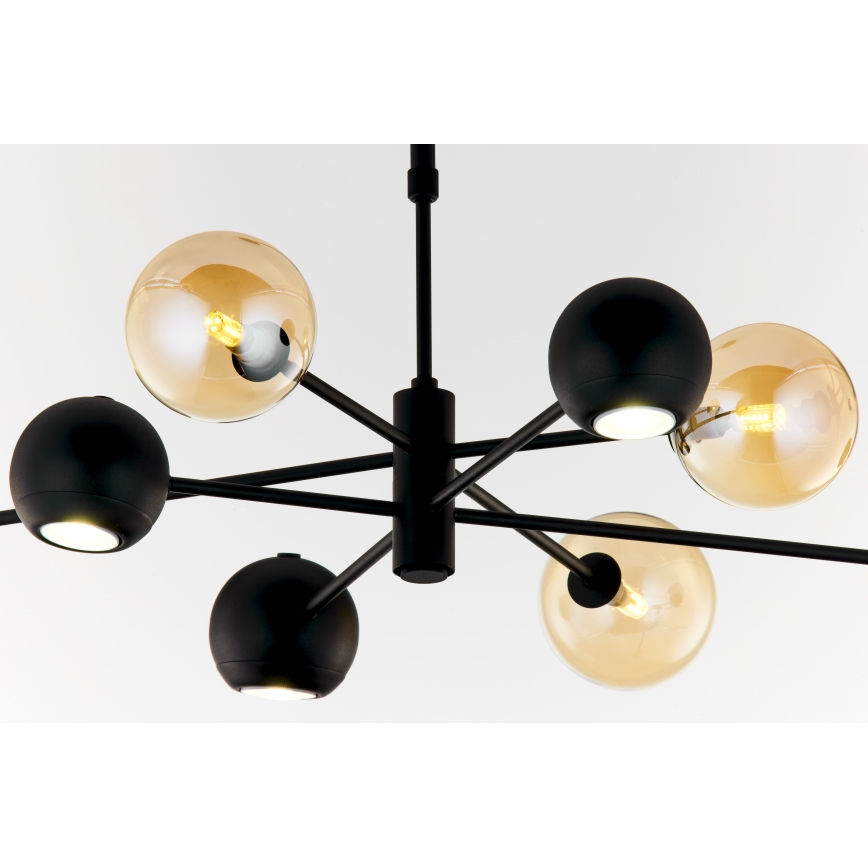Jupiter 1994 - Люстра на штанзі MOKA 4xGU10/10W/230V + 4xG9/10W/230V чорний/бежевий