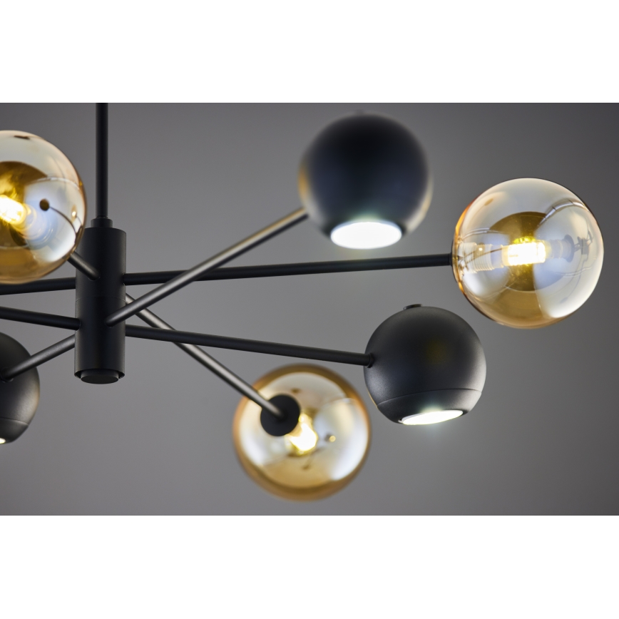 Jupiter 1994 - Люстра на штанзі MOKA 4xGU10/10W/230V + 4xG9/10W/230V чорний/бежевий