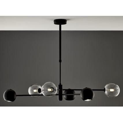 Jupiter 1995 - Люстра на штанге MOKA 3xGU10/10W/230V + 3xG9/10W/230V черный/прозрачный