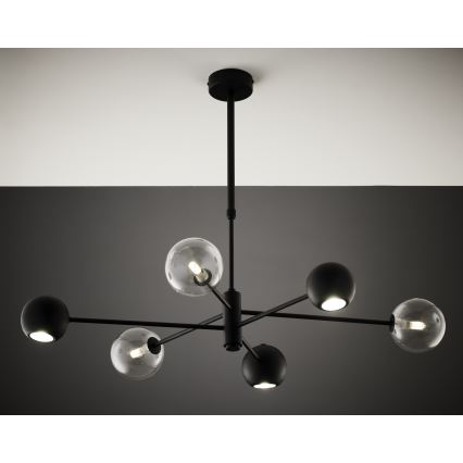 Jupiter 1995 - Люстра на штанге MOKA 3xGU10/10W/230V + 3xG9/10W/230V черный/прозрачный
