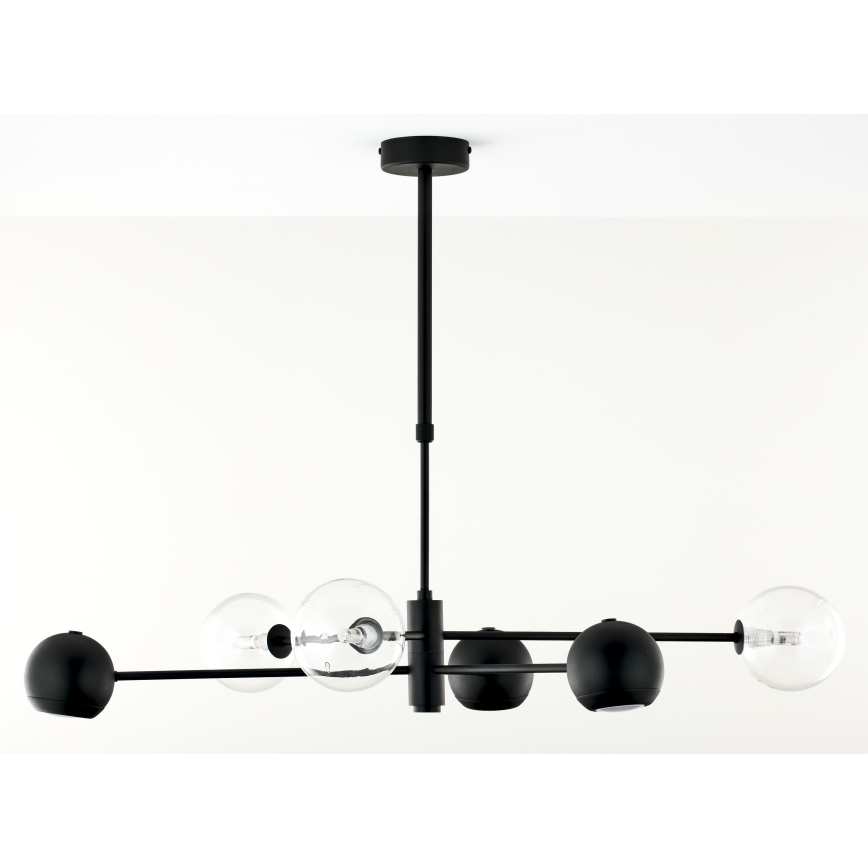Jupiter 1995 - Люстра на штанге MOKA 3xGU10/10W/230V + 3xG9/10W/230V черный/прозрачный