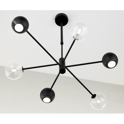 Jupiter 1995 - Люстра на штанзі MOKA 3xGU10/10W/230V + 3xG9/10W/230V чорний/прозорий