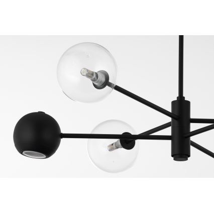 Jupiter 1995 - Люстра на штанзі MOKA 3xGU10/10W/230V + 3xG9/10W/230V чорний/прозорий