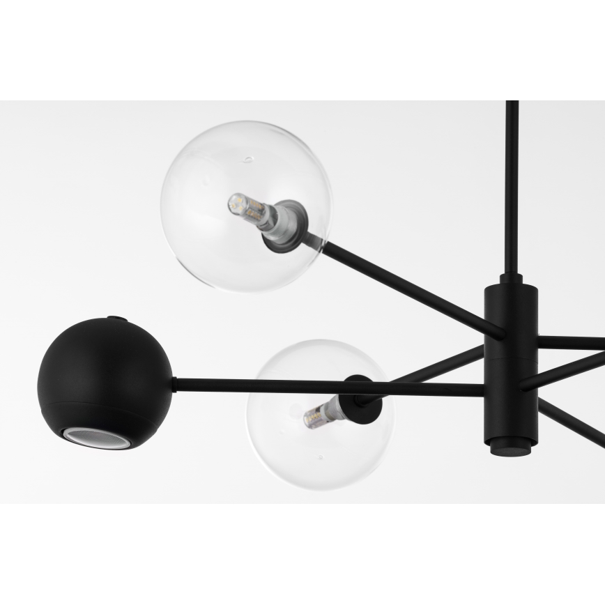 Jupiter 1995 - Люстра на штанзі MOKA 3xGU10/10W/230V + 3xG9/10W/230V чорний/прозорий