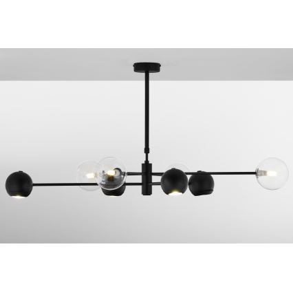Jupiter 1996 - Люстра на штанге MOKA 4xGU10/10W/230V + 4xG9/10W/230V черный/прозрачный