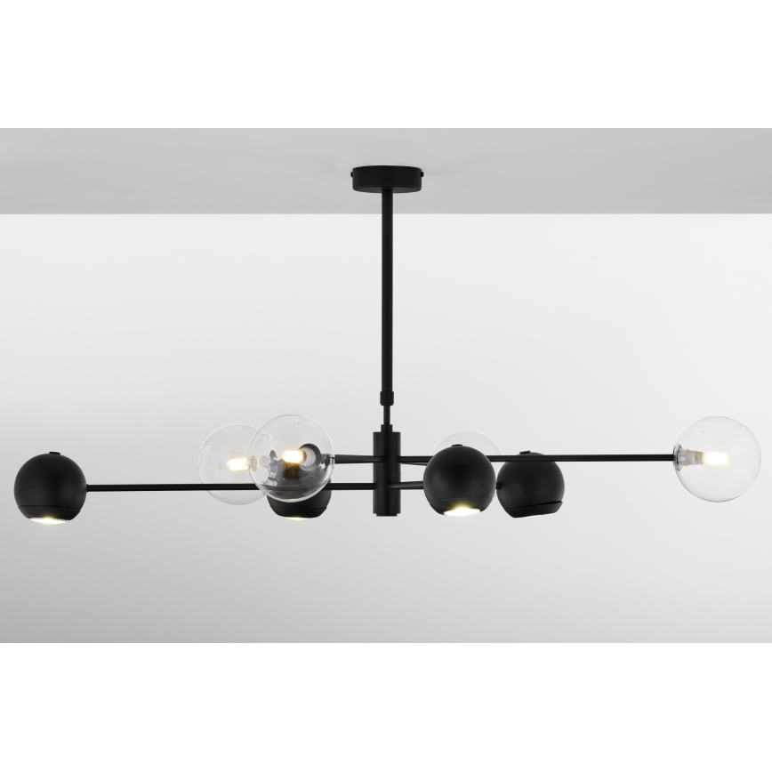 Jupiter 1996 - Люстра на штанге MOKA 4xGU10/10W/230V + 4xG9/10W/230V черный/прозрачный