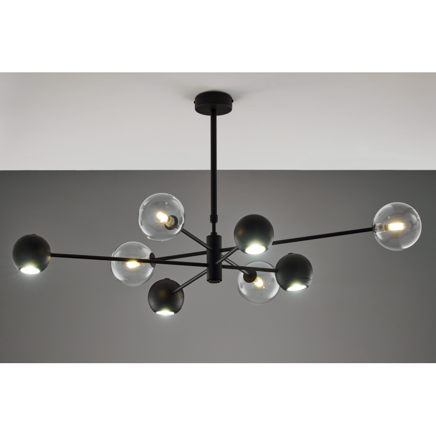 Jupiter 1996 - Люстра на штанге MOKA 4xGU10/10W/230V + 4xG9/10W/230V черный/прозрачный