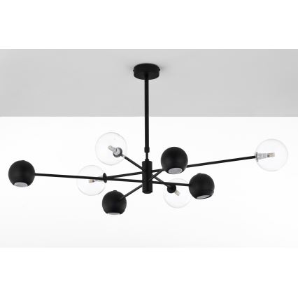 Jupiter 1996 - Люстра на штанге MOKA 4xGU10/10W/230V + 4xG9/10W/230V черный/прозрачный
