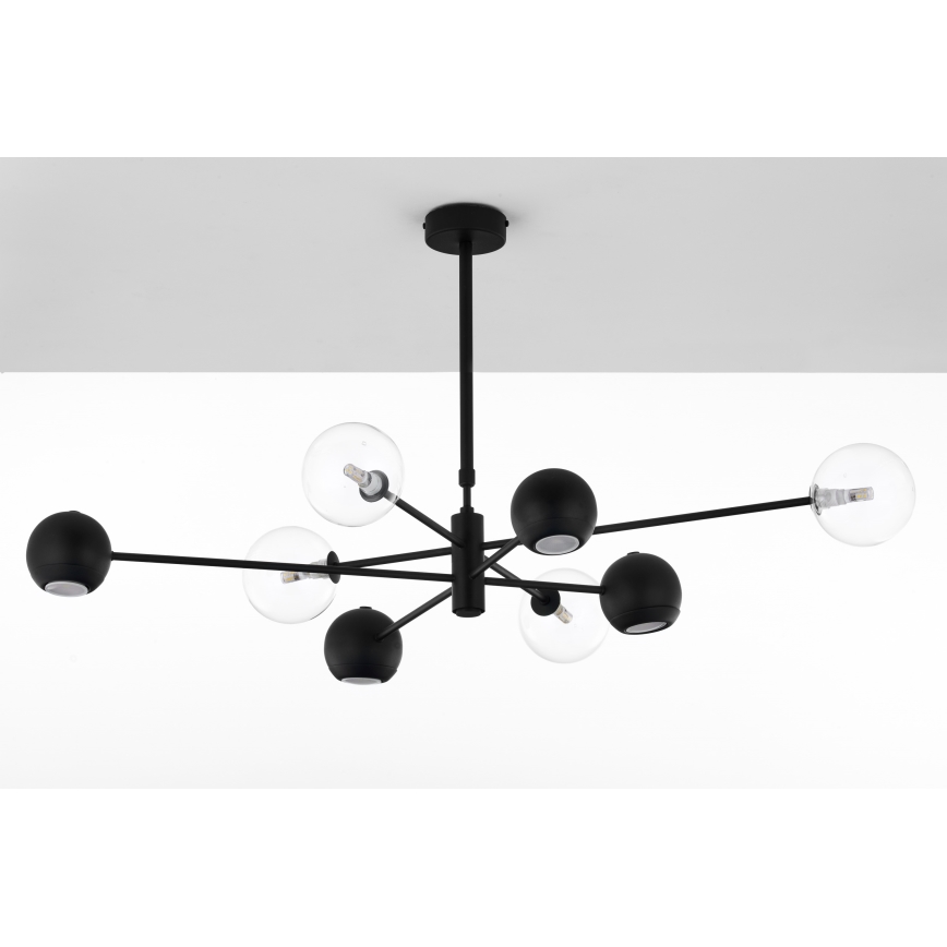 Jupiter 1996 - Люстра на штанге MOKA 4xGU10/10W/230V + 4xG9/10W/230V черный/прозрачный
