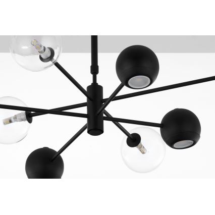 Jupiter 1996 - Люстра на штанге MOKA 4xGU10/10W/230V + 4xG9/10W/230V черный/прозрачный