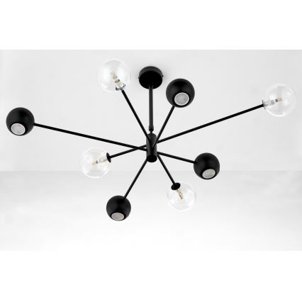 Jupiter 1996 - Люстра на штанзі MOKA 4xGU10/10W/230V + 4xG9/10W/230V чорний/прозорий