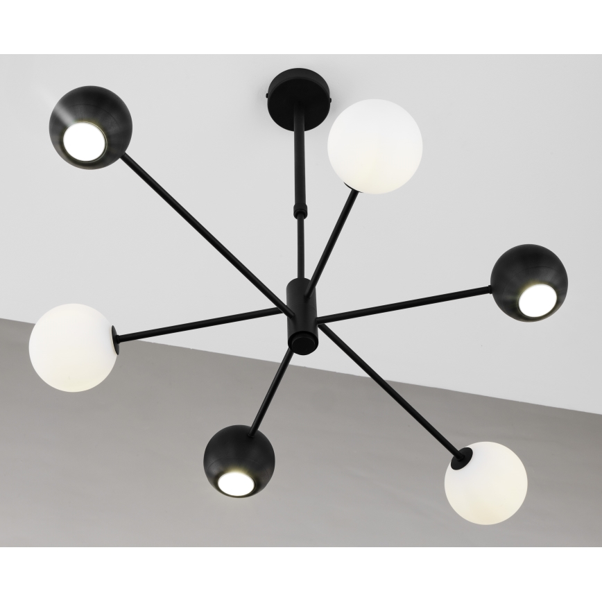 Jupiter 1997 - Люстра на штанге MOKA 3xGU10/10W/230V + 3xG9/10W/230V черный/белый