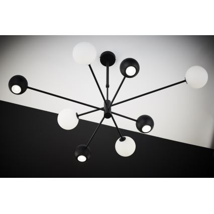 Jupiter 1998 - Люстра на штанзі MOKA 4xGU10/10W/230V + 4xG9/10W/230V чорний/білий