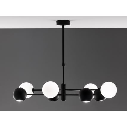 Jupiter 1998 - Люстра на штанзі MOKA 4xGU10/10W/230V + 4xG9/10W/230V чорний/білий