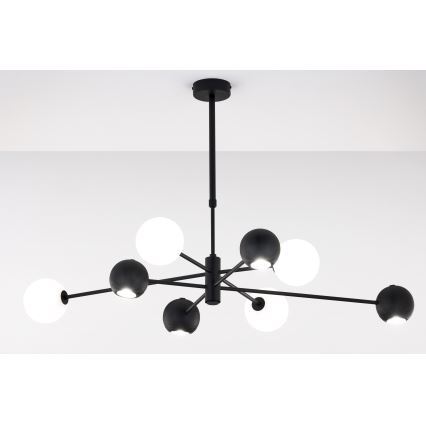 Jupiter 1998 - Люстра на штанзі MOKA 4xGU10/10W/230V + 4xG9/10W/230V чорний/білий