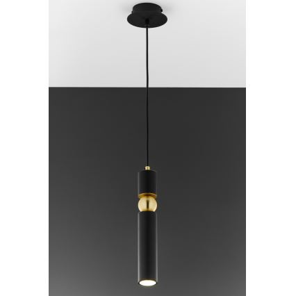Jupiter 2003 - Підвісна люстра ALAS 1xGU10/10W/230V чорний/золотий