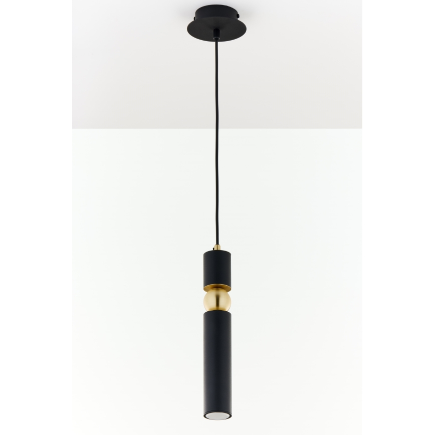 Jupiter 2003 - Підвісна люстра ALAS 1xGU10/10W/230V чорний/золотий