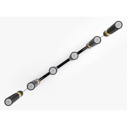 Jupiter 2005 - Подвесная люстра ALAS 6xGU10/10W/230V черный/золотистый
