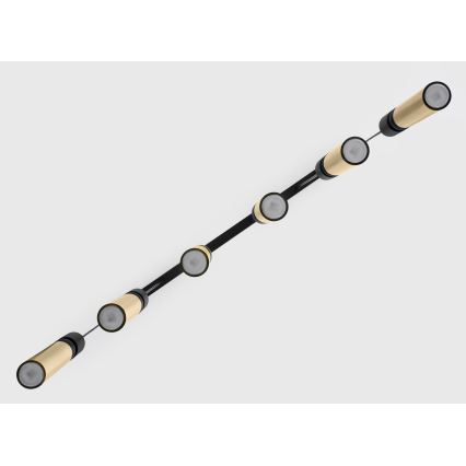 Jupiter 2008 - Підвісна люстра ALAS 6xGU10/10W/230V золотий/чорний