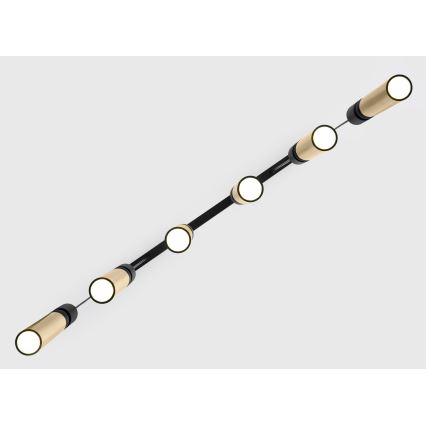 Jupiter 2008 - Підвісна люстра ALAS 6xGU10/10W/230V золотий/чорний