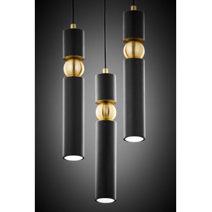 Jupiter 2013 - Подвесная люстра ALAS 3xGU10/10W/230V черный/золотистый