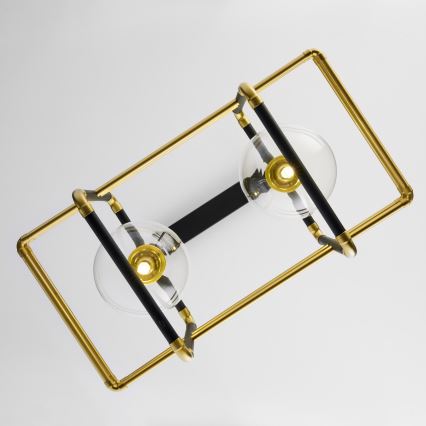 Jupiter 2029 - Підвісна люстра FIORI 2xG9/10W/230V чорний/золотий/прозорий
