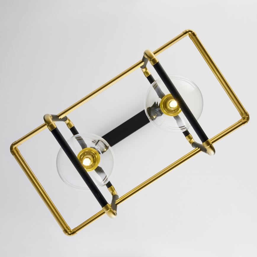 Jupiter 2029 - Підвісна люстра FIORI 2xG9/10W/230V чорний/золотий/прозорий