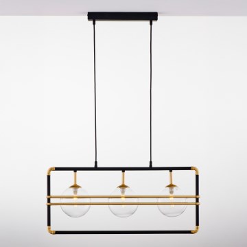 Jupiter 2030 - Подвесная люстра FIORI 3xG9/10W/230V черный/золотистый/прозрачный