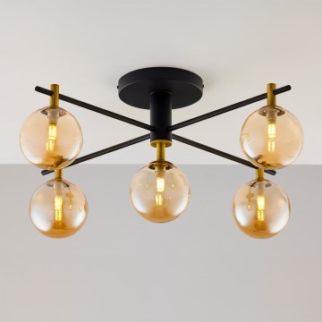 Jupiter 2032 - Пристельова люстра FIGARO 5xG9/10W/230V чорний/золотий/бежевий