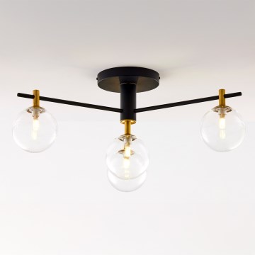 Jupiter 2034 - Пристельова люстра FIGARO 4xG9/10W/230V чорний/золотий/бежевий/прозорий