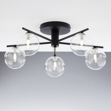 Jupiter 2046 - Припотолочная люстра PRATO 5xG9/10W/230V черный/прозрачный