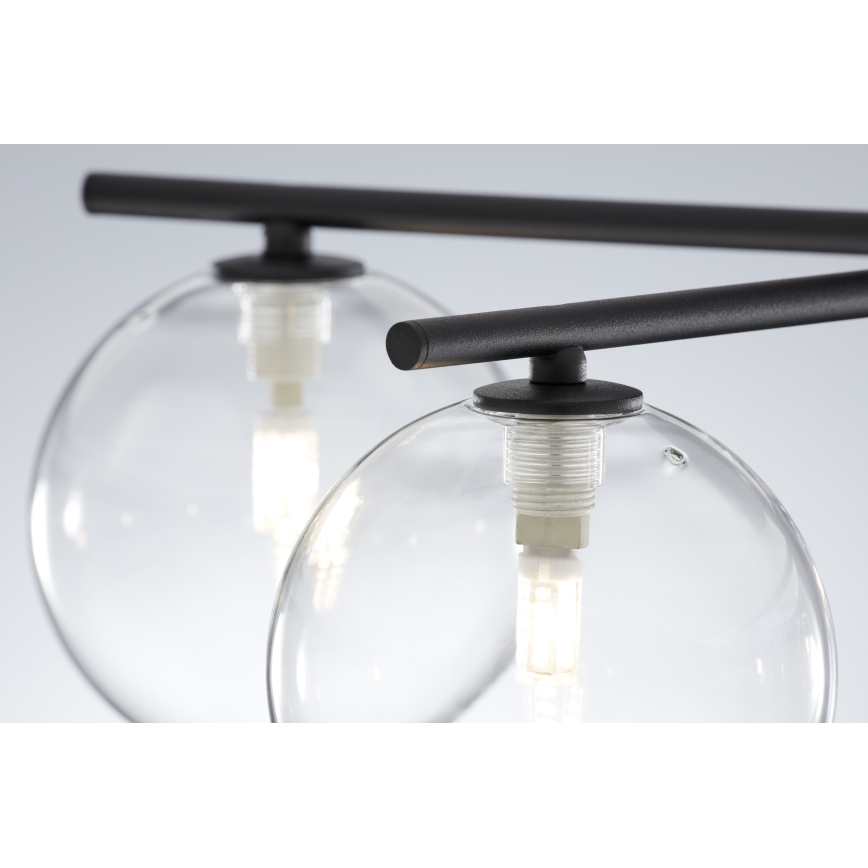 Jupiter 2046 - Припотолочная люстра PRATO 5xG9/10W/230V черный/прозрачный