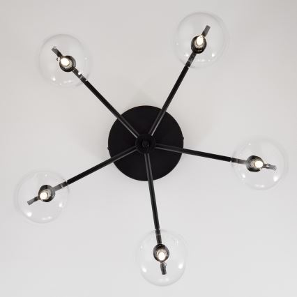 Jupiter 2046 - Припотолочная люстра PRATO 5xG9/10W/230V черный/прозрачный